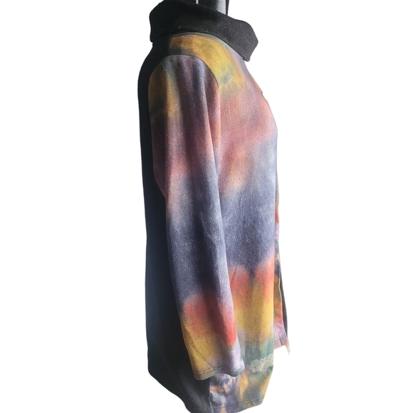 Variations Multi Colored Tie-dye Turtleneck Wrap Front Sweater L - Picture 4 of 7